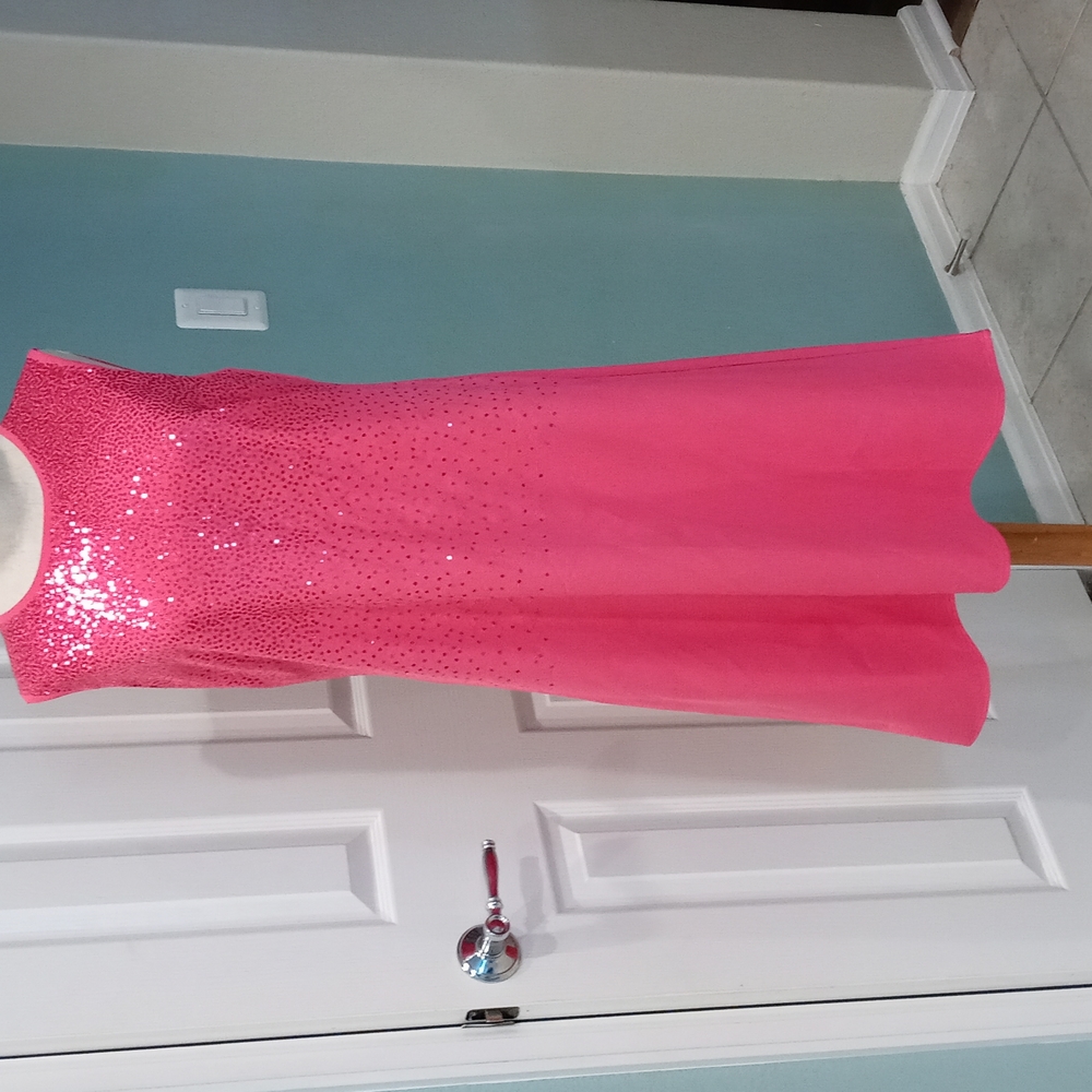 Tahari pink sleeveless sequin dress